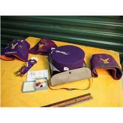 Set Of Purple BPOE And OORP Hats (Canwood Lodge) And Jewelry