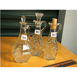 Set Of Clear Glass Pitchers (3)