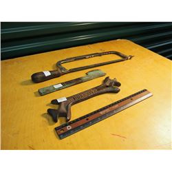 Lot Of Misc. Tools (Adjustable Hacksaw, Wheel Wrench [Cockshut], Little Axe)