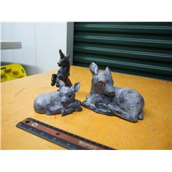 Deer & Unicorn Statues