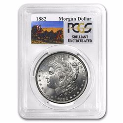 1882 RARE Stage Coach Series Morgan Silver Dollar BU PCGS Graded