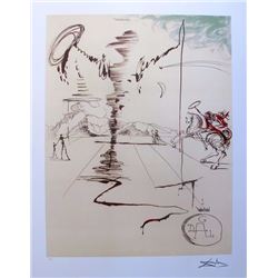 Salvador Dali DON QUIXOTE CHEVALIER SPINNING MAN  Limited Edition Plate Signed Lithograph W/COA