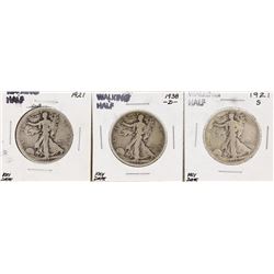 Set of (3) Walking Liberty Half Dollar Key Date Coins