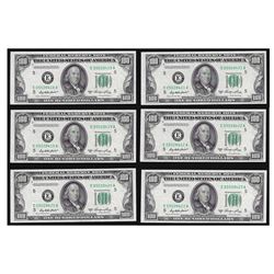 (6) Consecutive 1950A $100 Federal Reserve Notes Richmond