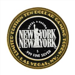.999 Silver New York New York $10 Casino Gaming Token Limited Edition