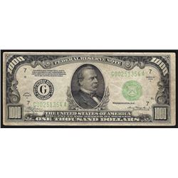 1934A $1000 Federal Reserve Note Chicago