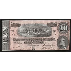 1864 $10 The Confederate States of America Note