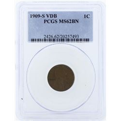 1909-S VDB Lincoln Wheat Cent PCGS MS62BN