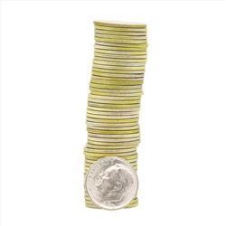 Roll of (50) 1953-S Brilliant Uncirculated Roosevelt Dimes