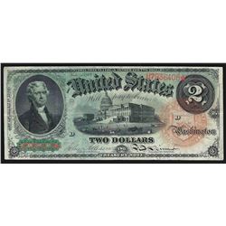 1869 $2 Rainbow Legal Tender Note