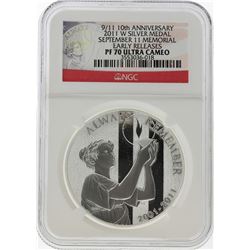 2011-W 9/11 10th Anniversary Silver Medal NGC PF70 Ultra Cameo Early Release