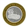 Image 2 : .999 Silver Flamingo Las Vegas $10 Casino Gaming Token Limited Edition