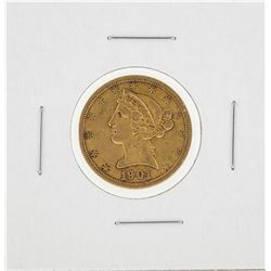 1901-S $5 Liberty Head Half Eagle Gold Coin