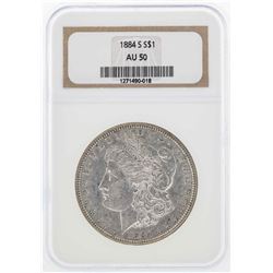 1884-S $1 Morgan Silver Dollar Coin NGC AU50