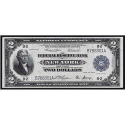 1918 $2 Battleship Federal Reserve Bank Note New York