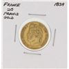 Image 1 : 1839 France 20 Francs Gold Coin
