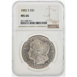 1882-S $1 Morgan Silver Dollar Coin NGC MS66