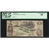 Image 1 : 1862 $1 Confederate States of America Note T-45 PCGS Choice About New 58