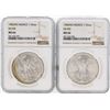 Image 1 : Lot of (2) 1982MO Mexico Libertad Silver Coins NGC MS66