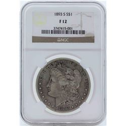 1893-S $1 Morgan Silver Dollar Coin NGC F12