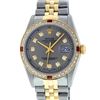 Image 1 : Rolex Mens Two Tone 14KT Yellow Gold 1.00ctw Ruby and Diamond Datejust Wristwatc