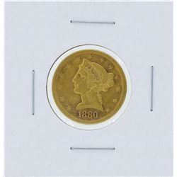 1880-S $5 Liberty Head Half Eagle Gold Coin