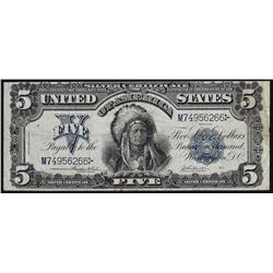 1899 $5 Indian Chief Silver Certificate Bank Note