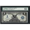 Image 1 : 1899 $1 Black Eagle Silver Certificate Note PMG Choice Uncirculated 63EPQ