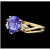 Image 2 : 10KT Yellow Gold 1.94ct Tanzanite and Diamond Ring