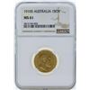 Image 1 : 1910S Australia 1 Sovereign Gold Coin NGC MS61