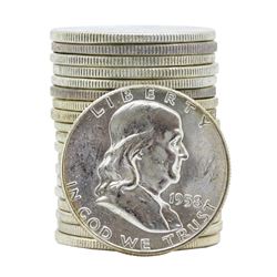 Roll of (20) 1958 Brilliant Uncirculated Franklin Half Dollar Coins