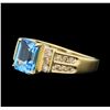 Image 2 : 14KT Yellow Gold 2.00ct Blue Topaz and Diamond Ring