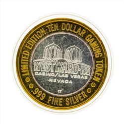 .999 Silver Westward Ho Casino Las Vegas $10 Casino Gaming Token Limited Edition