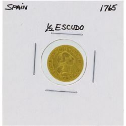 1765 Charles III Spanish 1/2 Escudos Doubloon Gold Coin