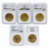 Image 1 : Lot of (5) Assorted $20 St. Gaudens Double Eagle Gold Coins PCGS MS63