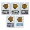 Image 2 : Lot of (5) Assorted $20 St. Gaudens Double Eagle Gold Coins PCGS MS63