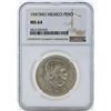 Image 1 : 1947MO Mexico Peso Silver Coin NGC MS64