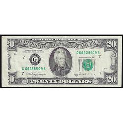 1988A $20 Federal Reserve Note Obstructed Printing ERROR