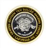 Image 2 : .999 Silver Treasure Island $10 Casino Gaming Token Limited Edition