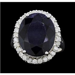 14KT White Gold 11.49ct Sapphire and Diamond Ring