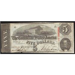 1863 $5 The Confederate States of America Note