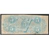 Image 2 : 1863 $5 The Confederate States of America Note