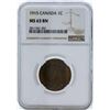 Image 1 : 1915 Canada Large Cent Coin NGC MS63BN