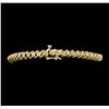 Image 3 : 14KT Yellow Gold 2.00ctw Diamond S-Style Tennis Bracelet