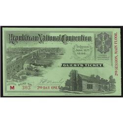 June 16th 1896 Republican National Convention St. Louis Ticket