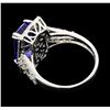 Image 3 : Platinum GIA Cert 6.26ct Tanzanite and Diamond Ring