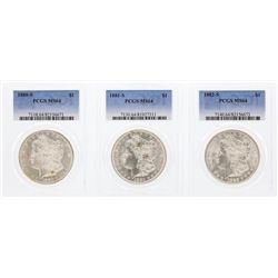1880-S to 1882-S $1 Morgan Silver Dollar Coins PCGS MS64