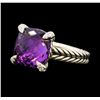 Image 2 : David Yurman .925 Silver "Chatelaine" 5.00ct Amethyst and Diamond Ring