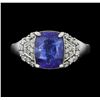 Image 1 : 14KT White Gold 2.61ct GIA Cert Tanzanite and Diamond Ring