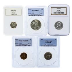 1939 (5) Coin Proof Set Graded